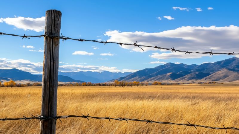 Barbed Wire Fence Installation